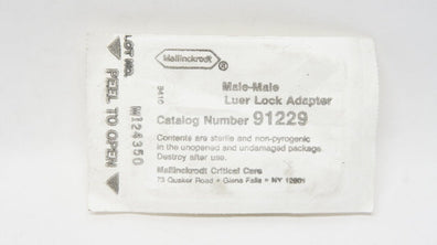 Mallinckrodt 91229 Critical Care Male-Male Luer Lock Adapter